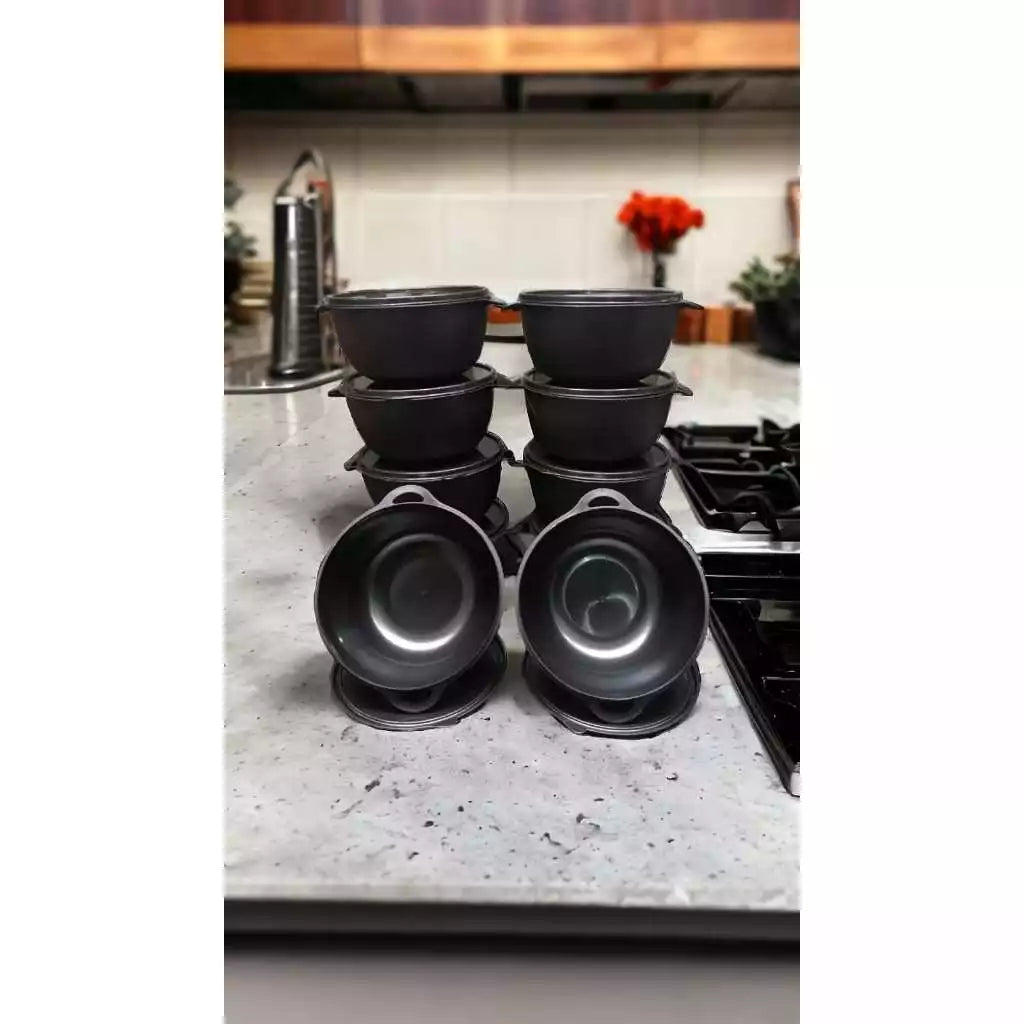 Conjunto kit 7 potes bowls marmita e mantimento para cozinha decoração vasilhas tapoer e organizaçao