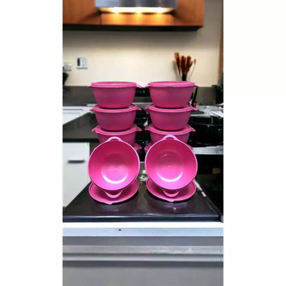 Conjunto kit 7 potes bowls marmita e mantimento para cozinha decoração vasilhas tapoer e organizaçao