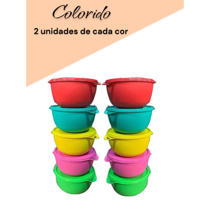 Conjunto kit 7 potes bowls marmita e mantimento para cozinha decoração vasilhas tapoer e organizaçao