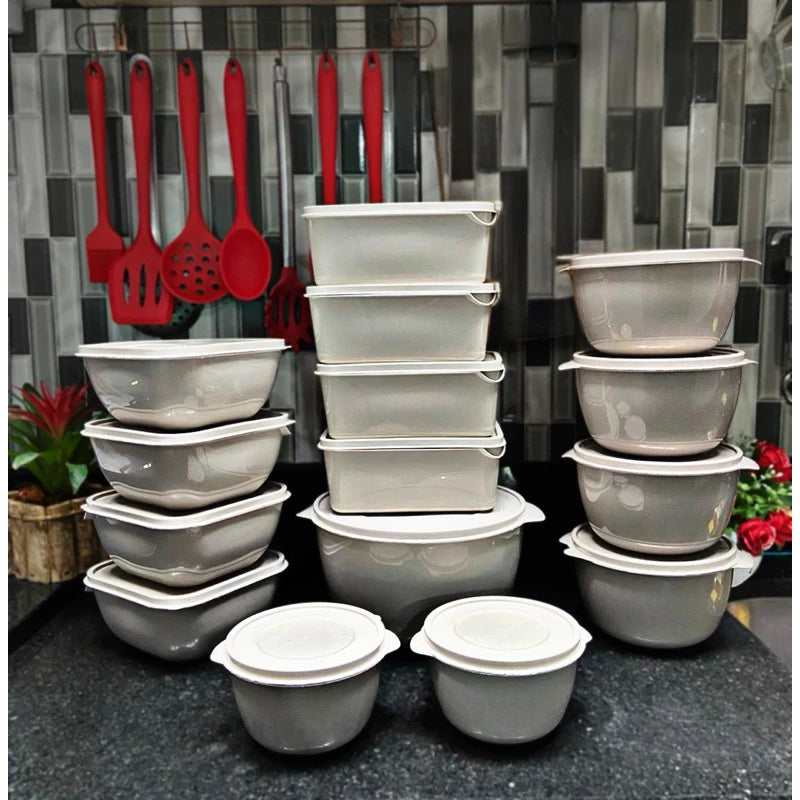 Kit 15 Potes Herméticos para Alimentos | Vários Tamanhos | Organização de Cozinha