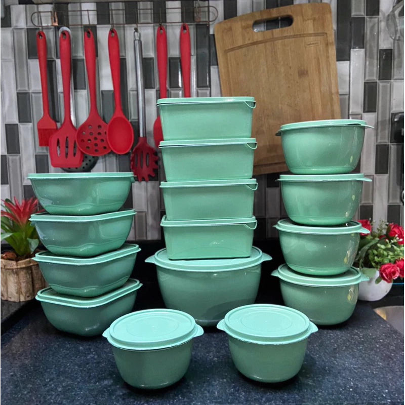 Kit 15 Potes Herméticos para Alimentos | Vários Tamanhos | Organização de Cozinha