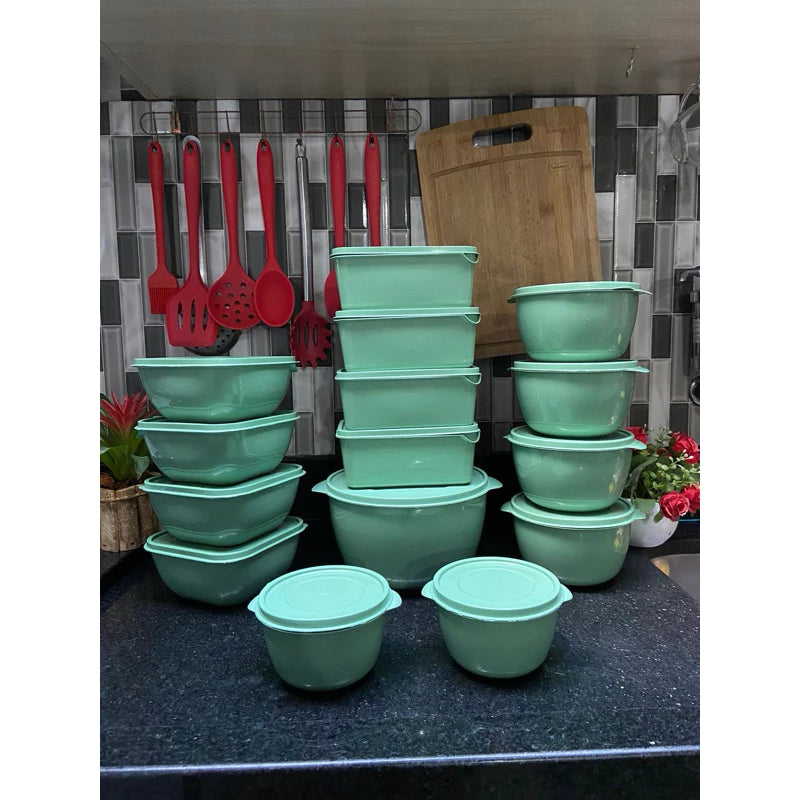 Kit 15 Potes Herméticos para Alimentos | Vários Tamanhos | Organização de Cozinha