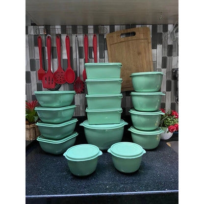 Kit 15 Potes Herméticos para Alimentos | Vários Tamanhos | Organização de Cozinha