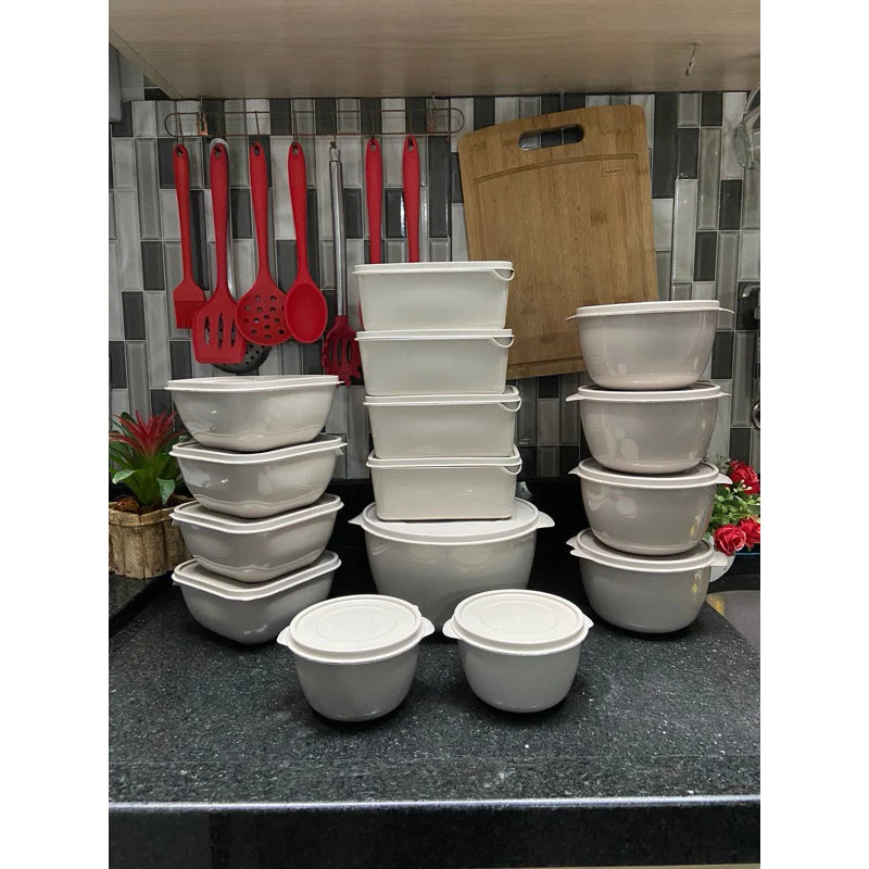 Kit 15 Potes Herméticos para Alimentos | Vários Tamanhos | Organização de Cozinha