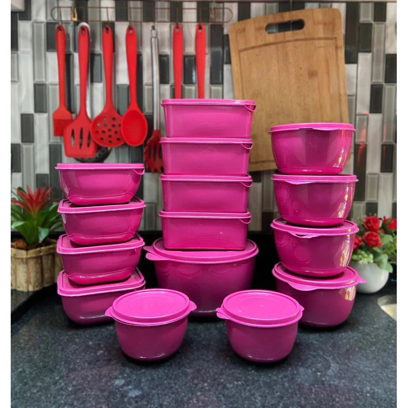 Kit 15 Potes Herméticos para Alimentos | Vários Tamanhos | Organização de Cozinha