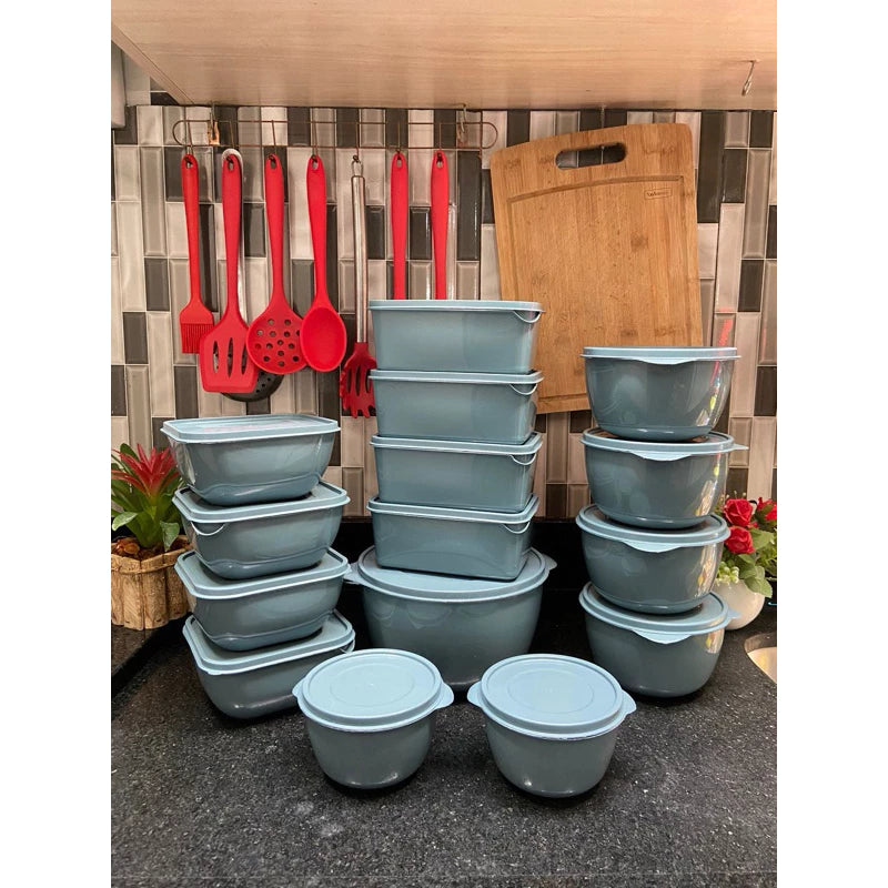 Kit 15 Potes Herméticos para Alimentos | Vários Tamanhos | Organização de Cozinha