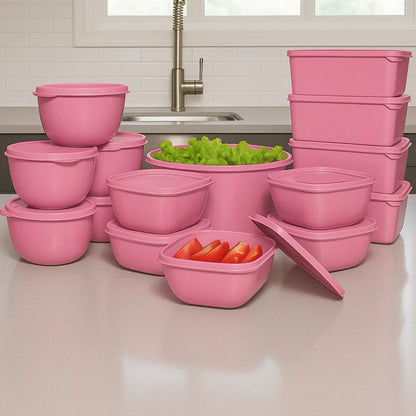 Kit 15 Potes Herméticos para Alimentos | Vários Tamanhos | Organização de Cozinha